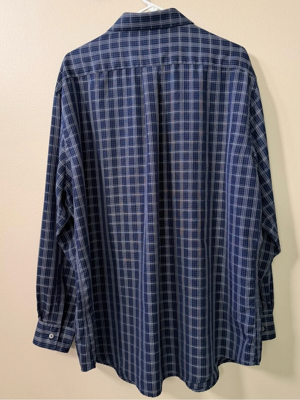 croft & barrow Navy and Grey Plaid Button-Down Shirt, Sz XXL